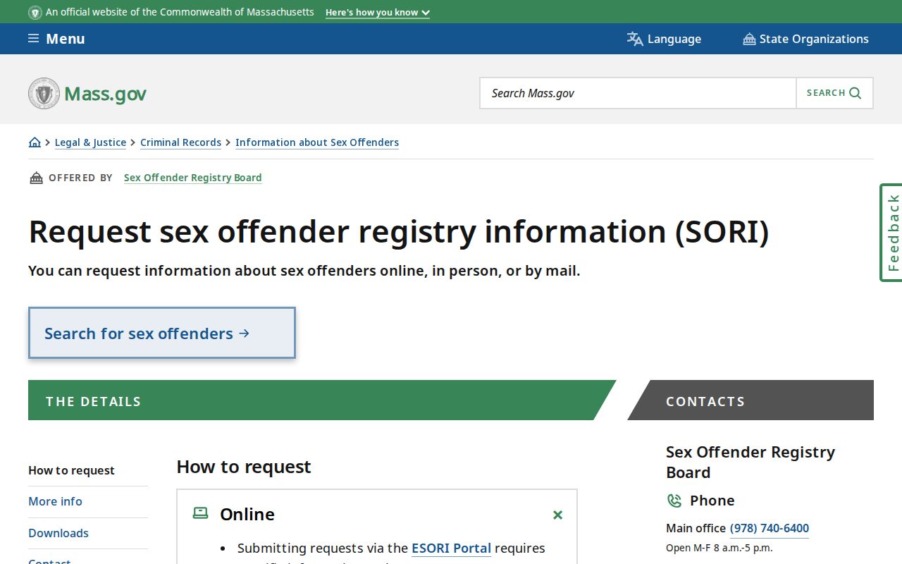 Worcester resident lookup reference for Massachusetts ESORI request routes