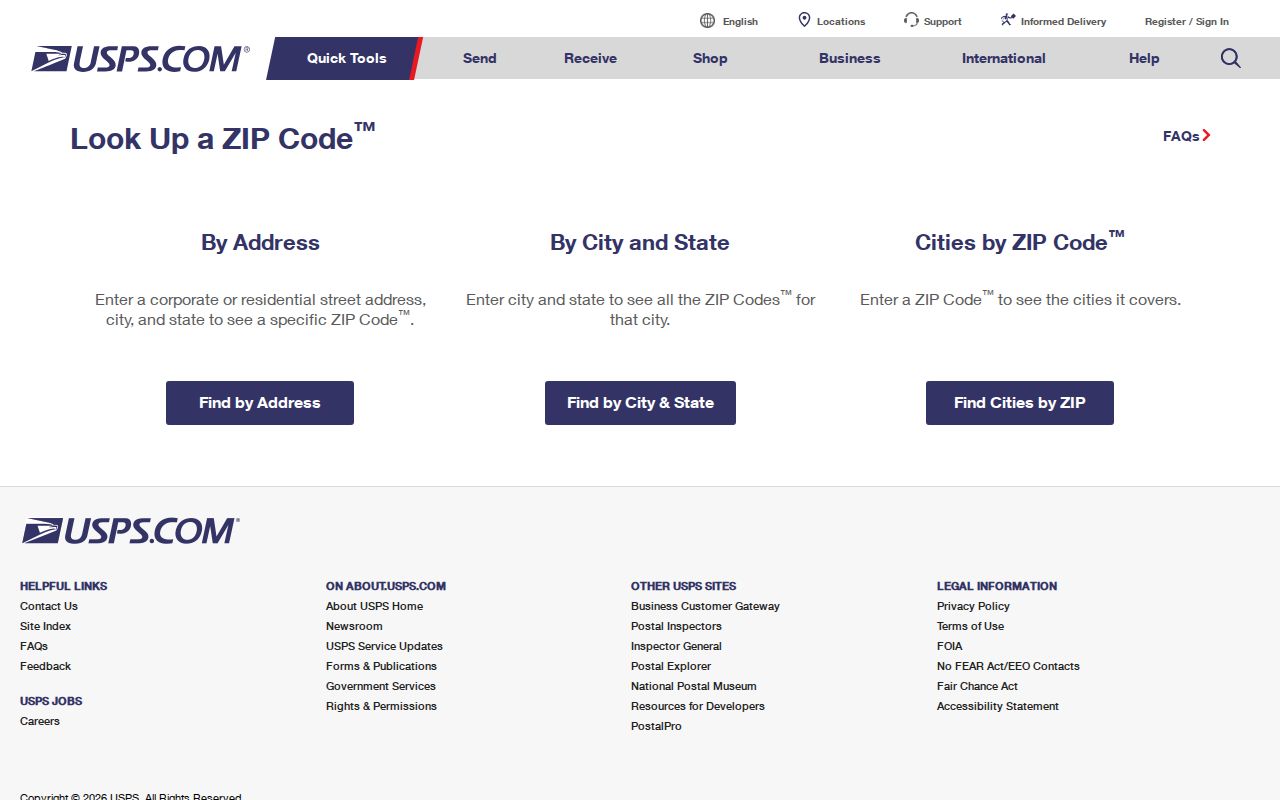Worcester ZIP code directory USPS address lookup screen